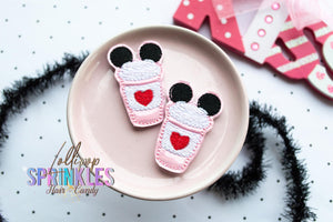 Mouse Valentine Latte feltie pigtails