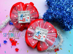 Load image into Gallery viewer, Red white &amp; Boo messy bow
