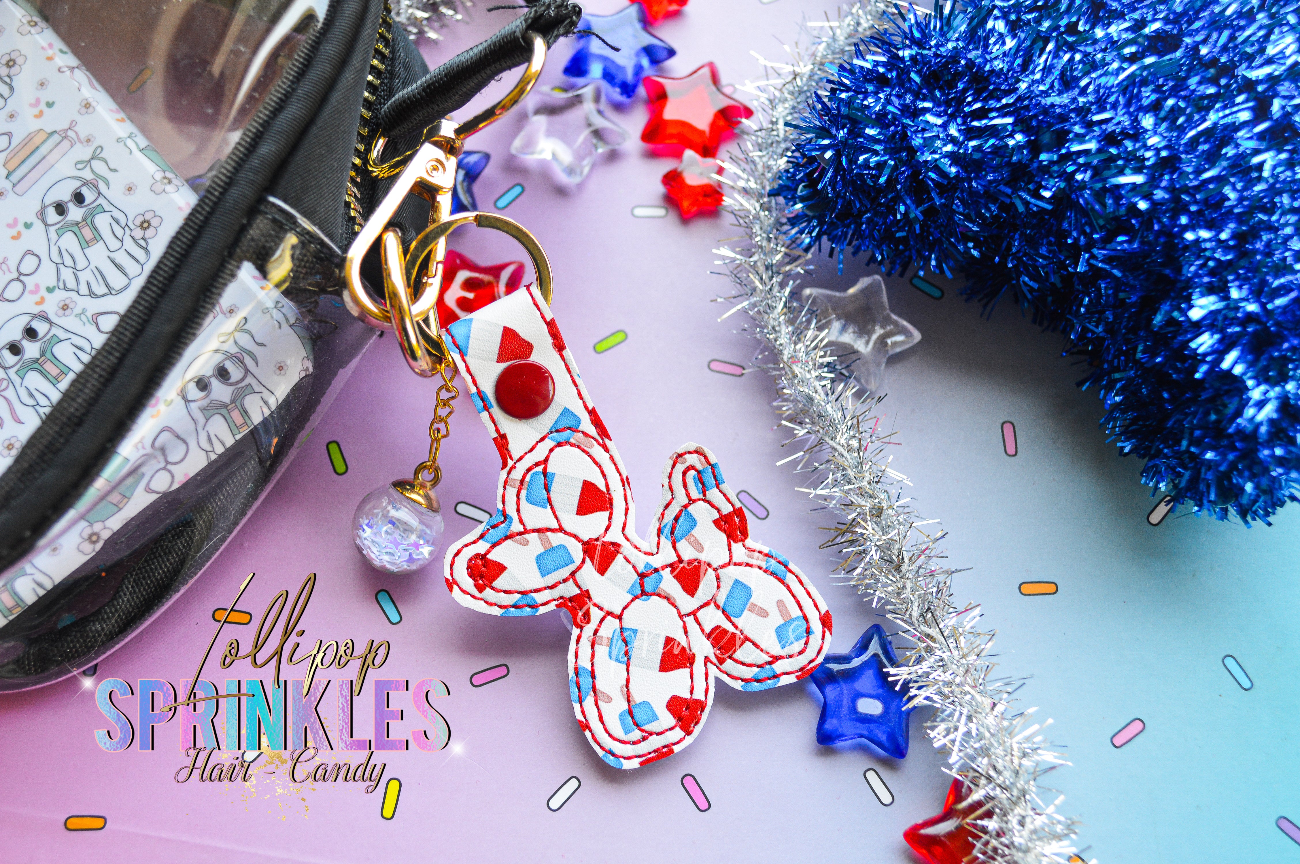 Balloon dog RWB keychain