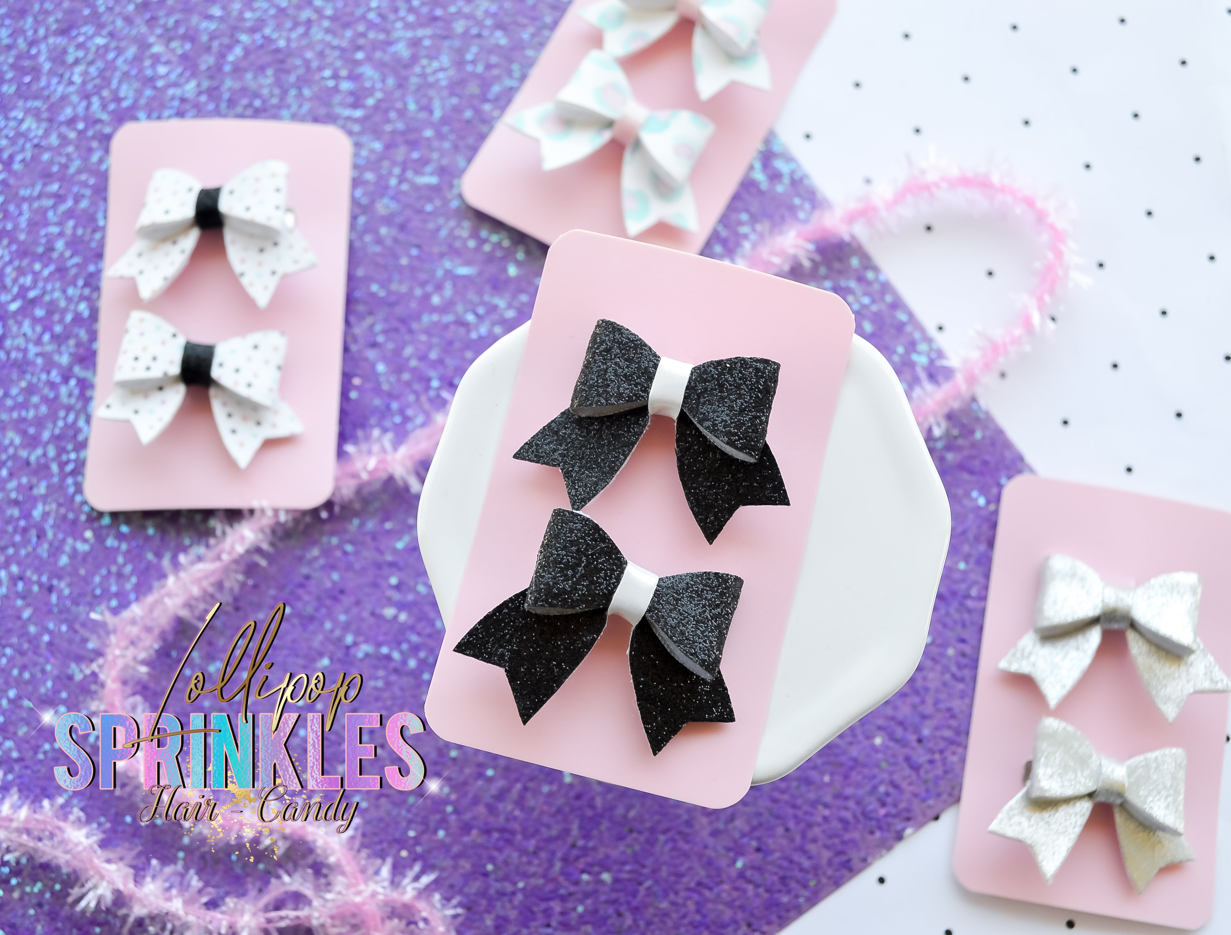 Black glitter TEENY tiny piggies