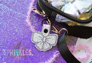 Polka dot bow keychain