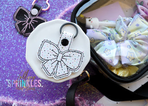 Polka dot bow keychain